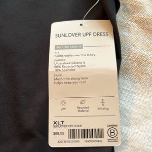 Athleta Women's Size XLT Black Sunlover UPF Lightweight Beach Dress Coverup